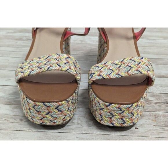 Mix No.6 Cammie Womens Size 8.5M Multicolor Chevron Wedge Heel Espadrille Sandal - Picture 3 of 11